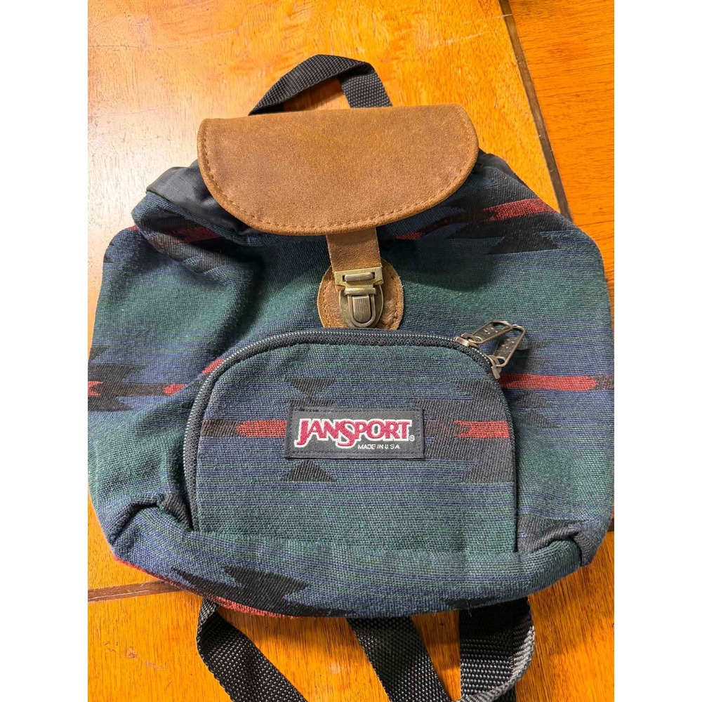 Vtg 90s JanSport Unisex Small Wool Woven Southwest Mini Backpack bag Made in USA